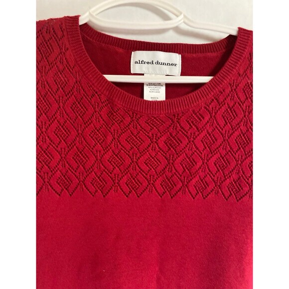 Alfred Dunner Red short sleeves sweater Size S cotton Blend NWT formal - Picture 2 of 10